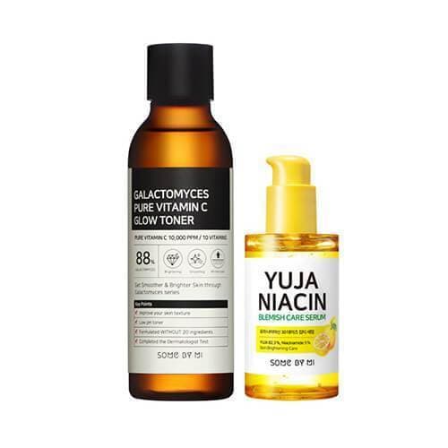 Some By Mi Galactomyces Pure Vita C Glow Toner + Yuja Niacin Blemish Care Serum